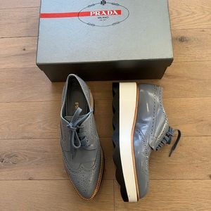 🌱PRADA LEATHER PLATFORM SHOES 🌱